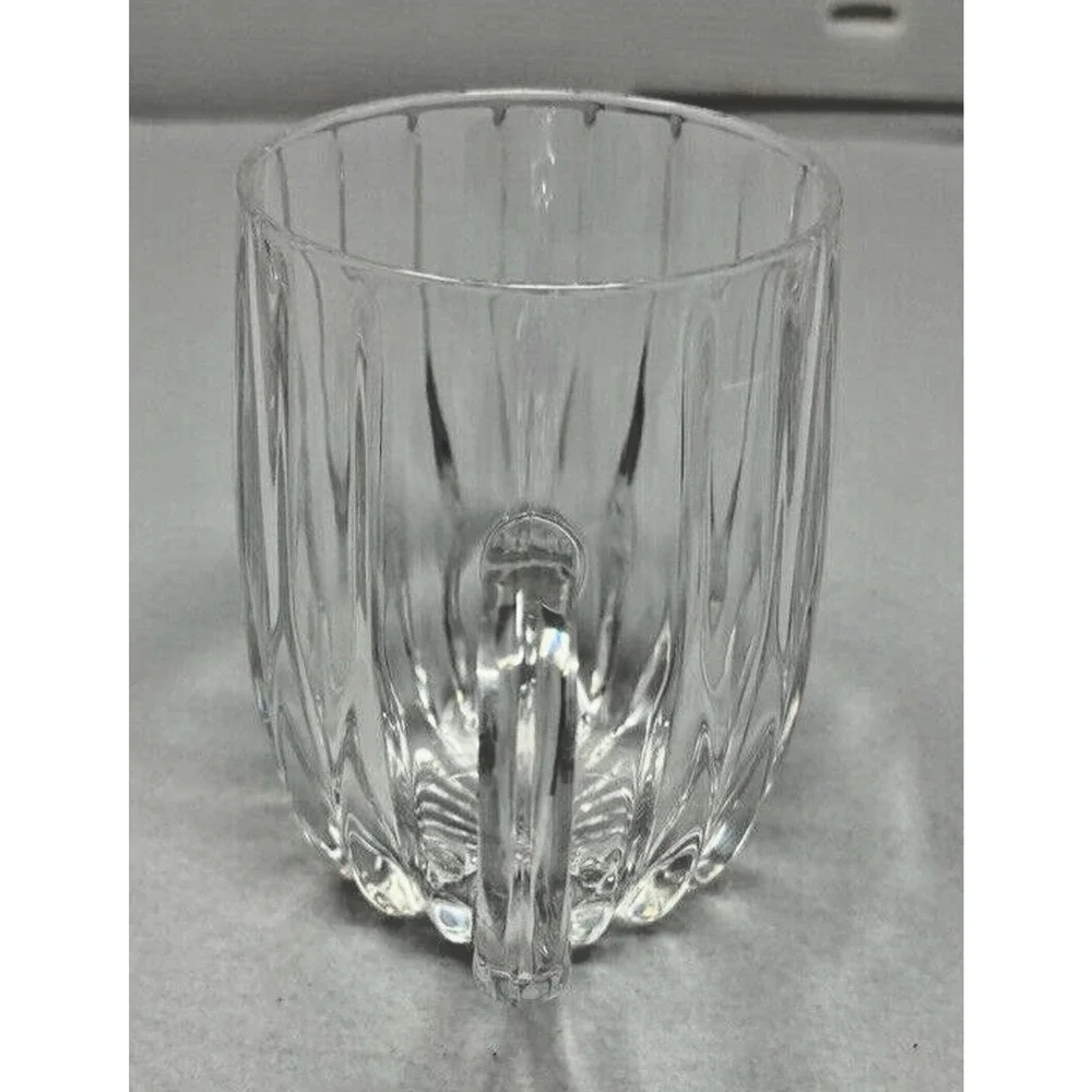 Mikasa Park Lane Crystal Mug Cup Vertical Cut Lines 4 3/8in W Germany‎ Discontin